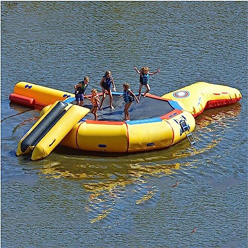 Trampolín de Agua Flotante/trampolín de Lago/trampolín con tobogán acuático/trampolín de Agua Inflable/trampolín de Agua de Carnaval/trampolín de Agua, 2M Stabilize