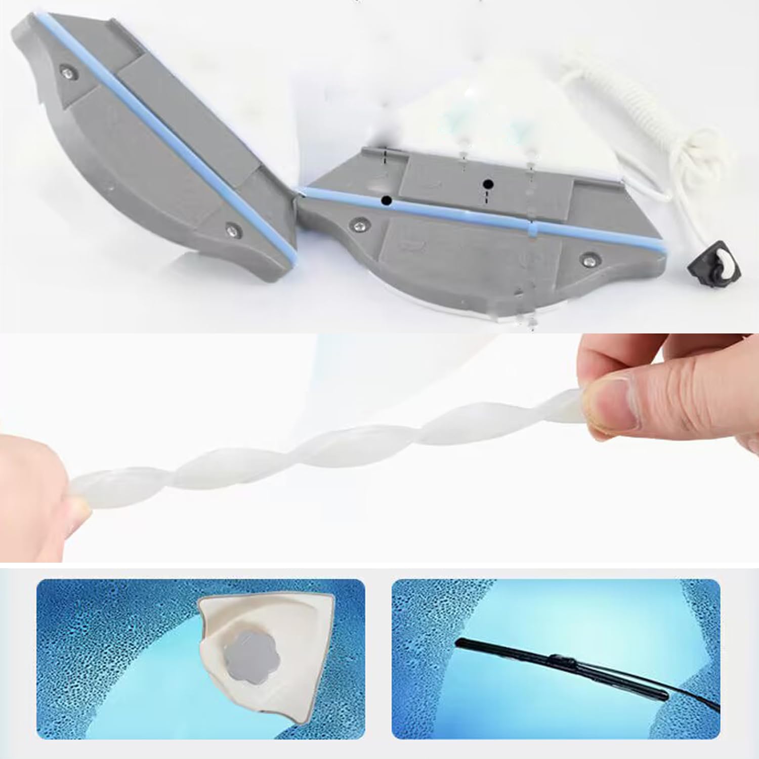 Hooha Magnetischer Fensterreiniger für 3-35mm Fenster Water-Filled Fensterputzer Doppelseiten Magnetisch Professionell Fensterwischer Enthält insgesamt 30 Schwämme (Regulierbarer Magnetische 3-26mm)