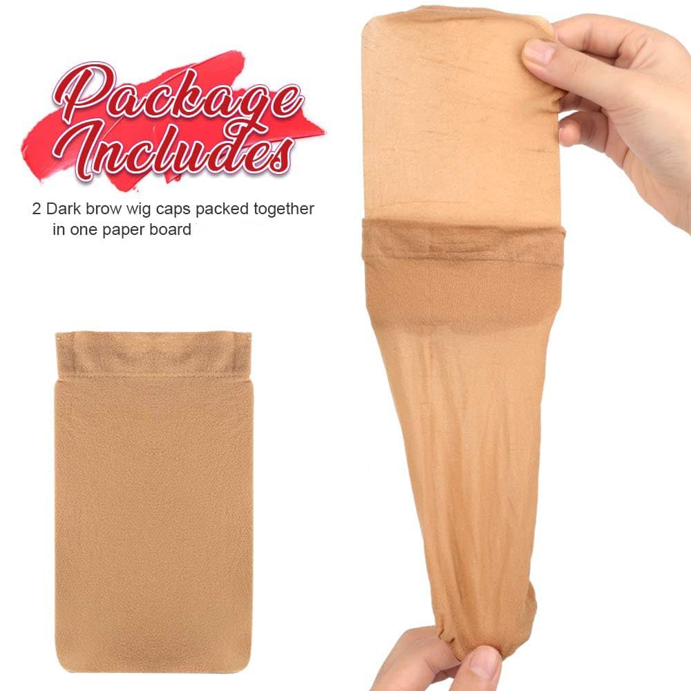 Miss Lirenn® 02 PCS Hair Wig Caps, Light Brown, Breathable, 2-Pack, Stretchable and Washable - Image 2 thumbnail