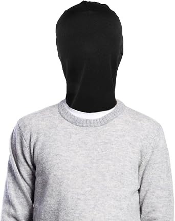 Healeved Black Full Face Mask for Halloween Masquerade Balls and Cosplay Events Elastic Breathable Polyester Diy Costume Mask with Makeup Lining