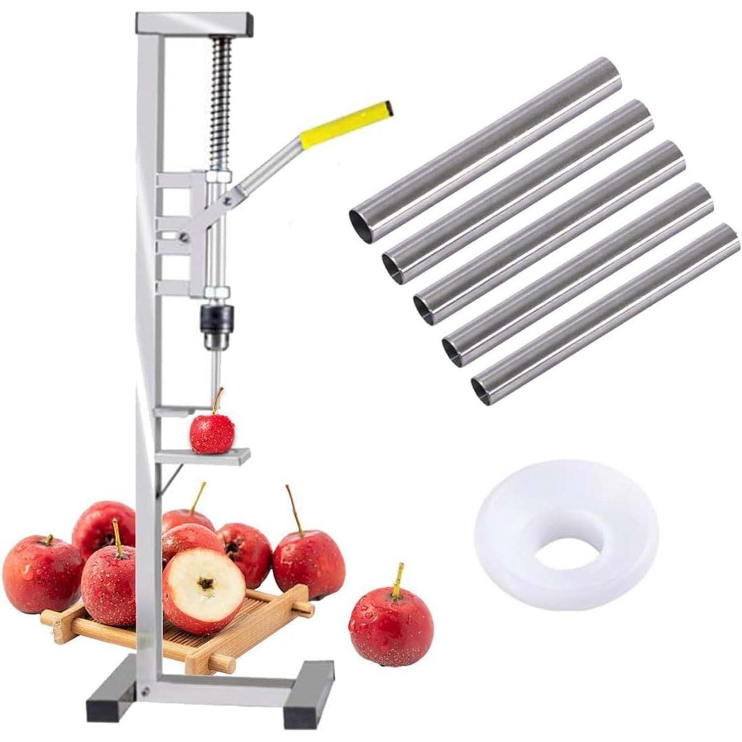 Hawthorn Corer Tool Tragbarer Fruchtkernentferner Edelstahl mit Anti-Rutsch-Griff und austauschbarer Klinge für rote Datteln Automatische Rückprallfeder