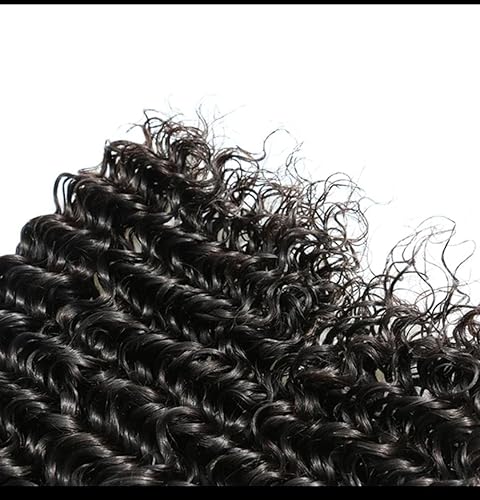 Miniatura 5 de Belle Air Beaute Cabello brasileño rizado profundo, cabello rizado, paquete de 1 paquete, extensiones de cabello humano rizado grado 10A, 3.53