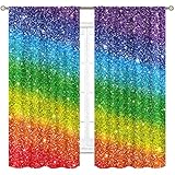 Cinbloo Rainbow Spot (Not Sequin Glitter Sparkle ) Curtains Rod Pocket Girls Fantasy Polka Dots...