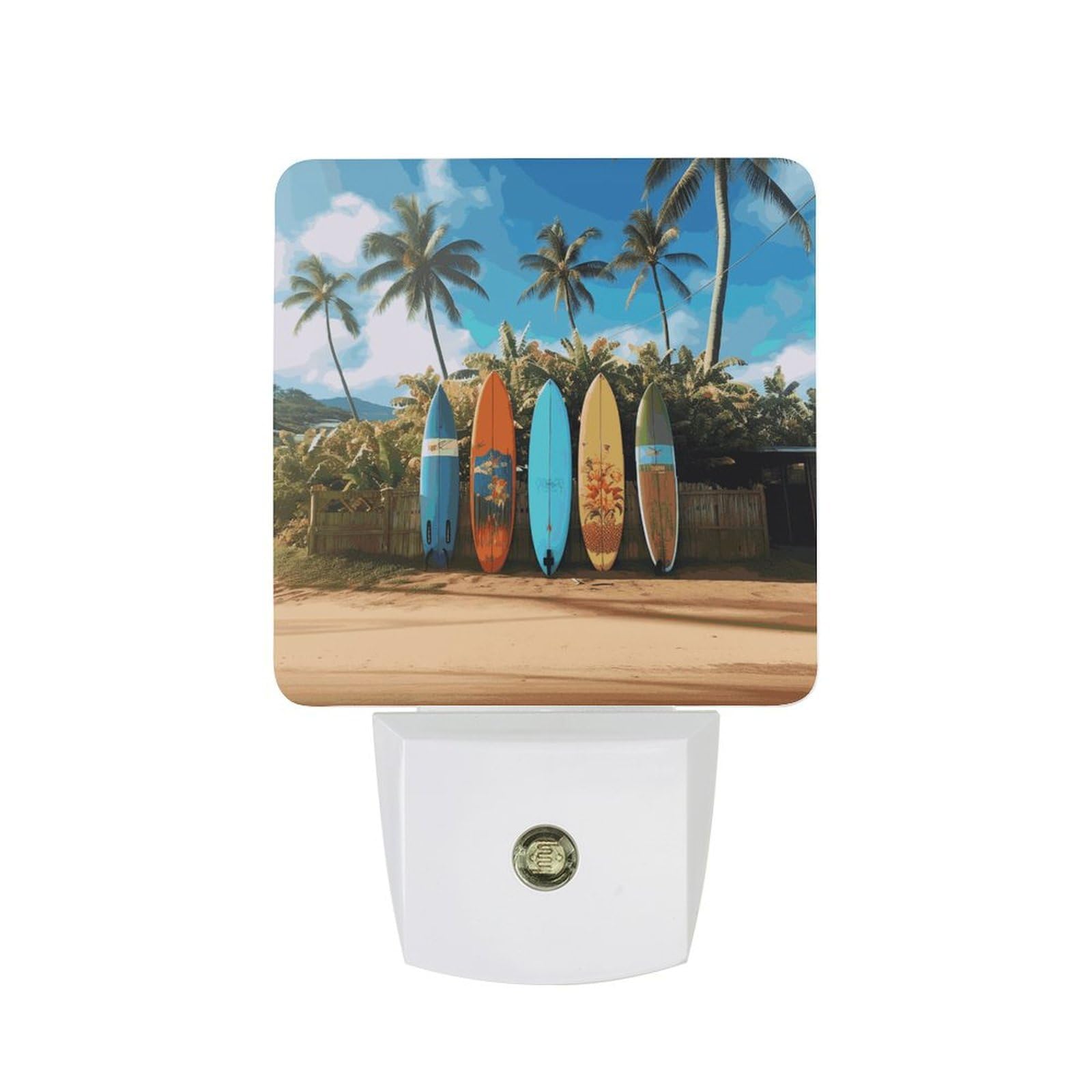 FekiLoot - LED Night Lights for Wall Decor, Ambient Lighting with Light Sensors, Soft Night Light for Sleeping, Warm, Automatic, Surfboard, Surfboard, Night Light for