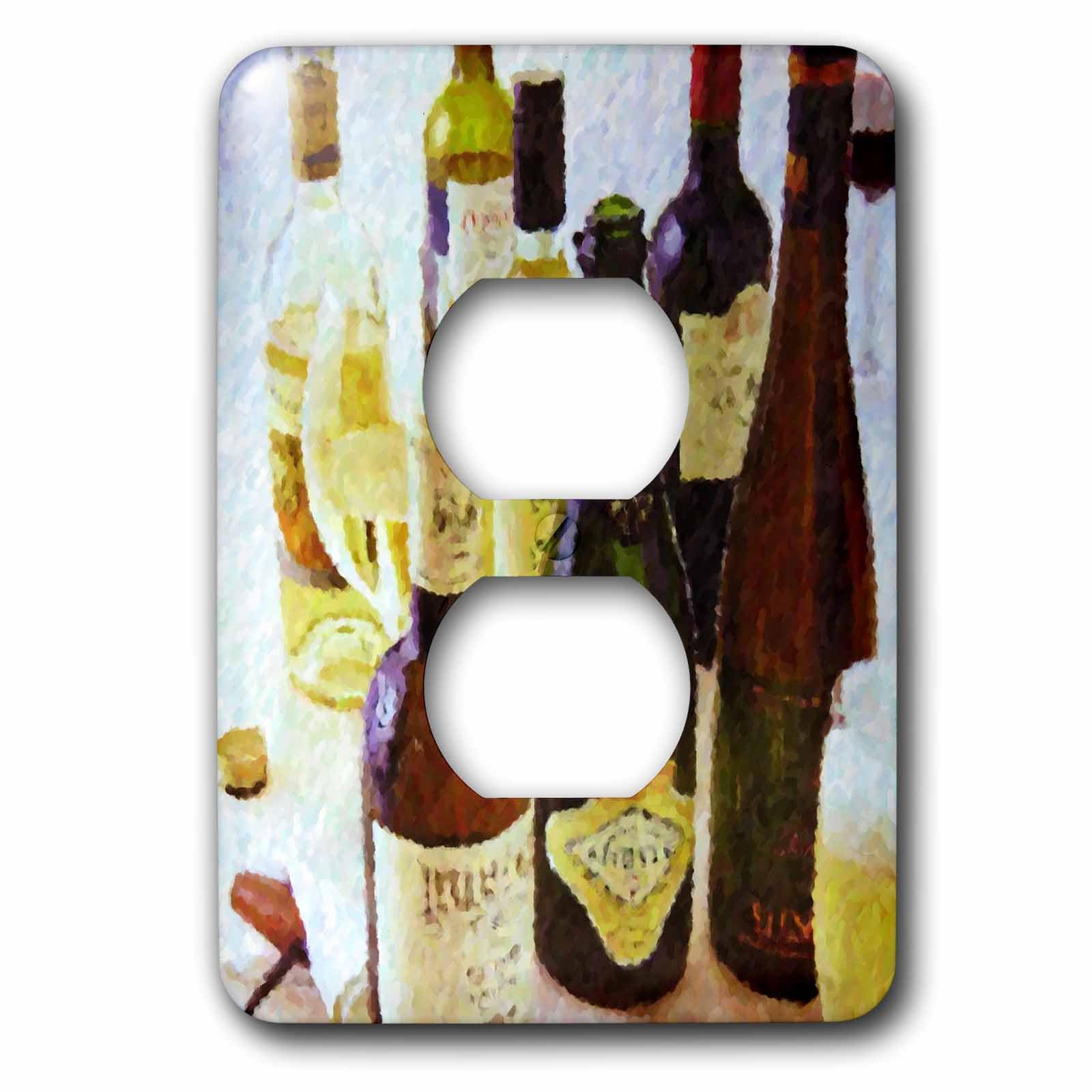 Cache-prise 2 prises Wine Abstract 3dRose lsp_20286_6 décoratif pour cuisine