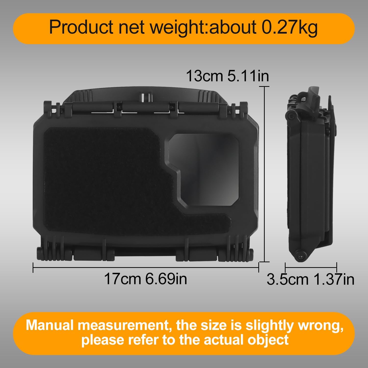 Tactical Gear Case Comms Mount - Plate Carriers Vest Attachments Phone Chest Mount with Viewing Window Compatible with M System or Chest Rigs (Regular,Black)