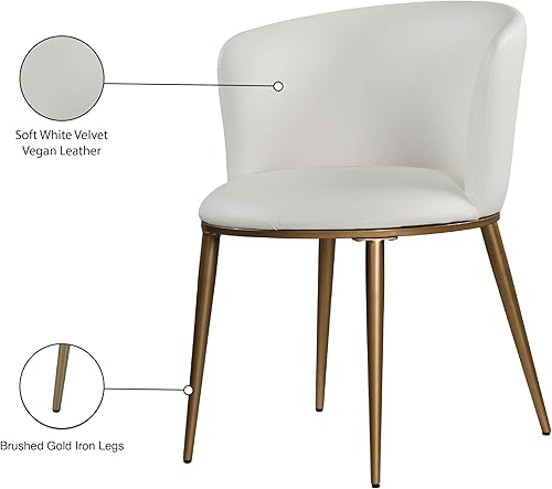Miniatura 10 de Meridian Furniture Skylar Collection Modern | Silla de comedor tapizada contemporánea con respaldo redondeado y patas de hierro resistentes, juego