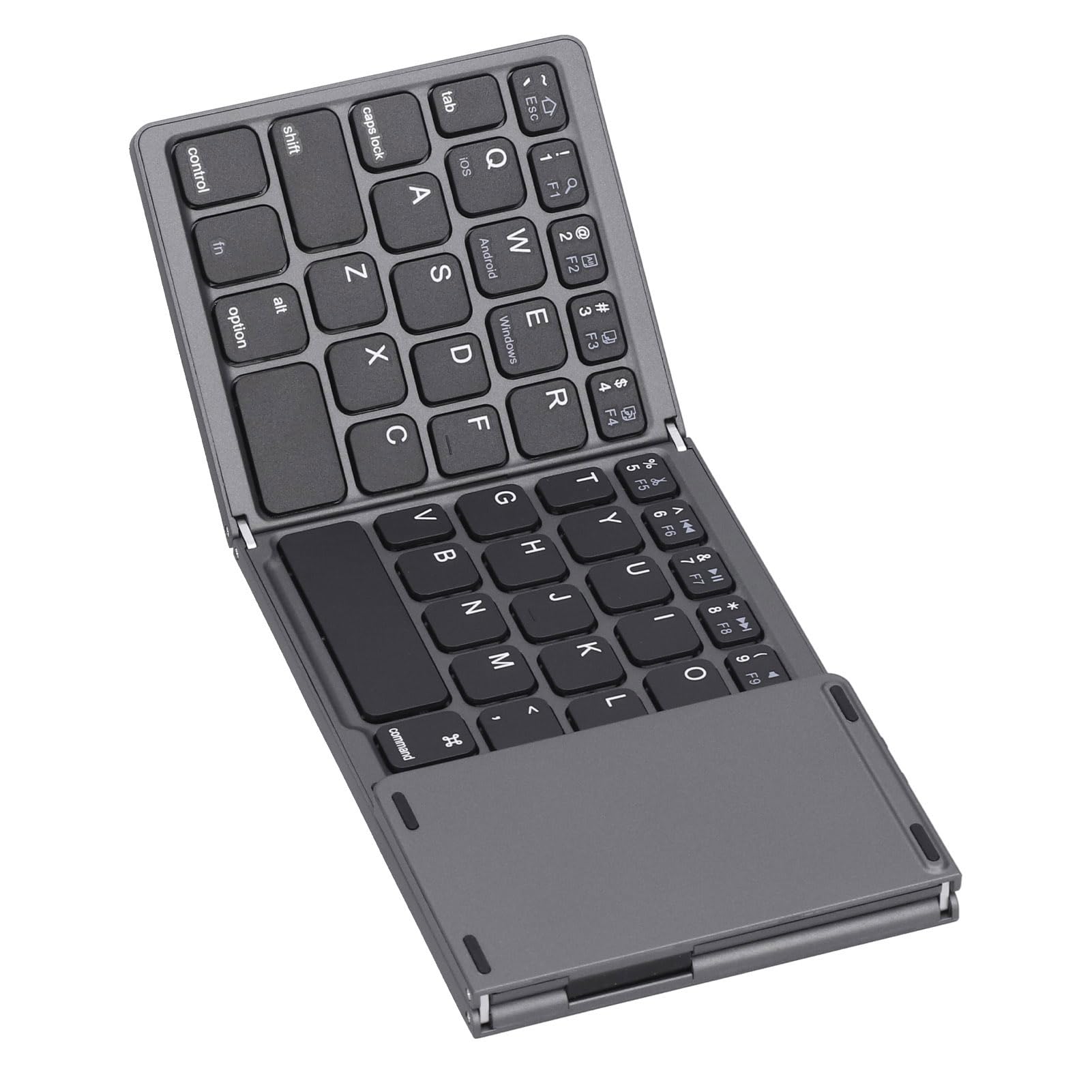 Przenośna Klawiatura, Przenośna Klawiatura Komputerowa z Touchpadem, Ergonomiczna Klawiatura do Pisania USB z Możliwością ładowania do Komputera PC Laptop Tablet (Czarny)