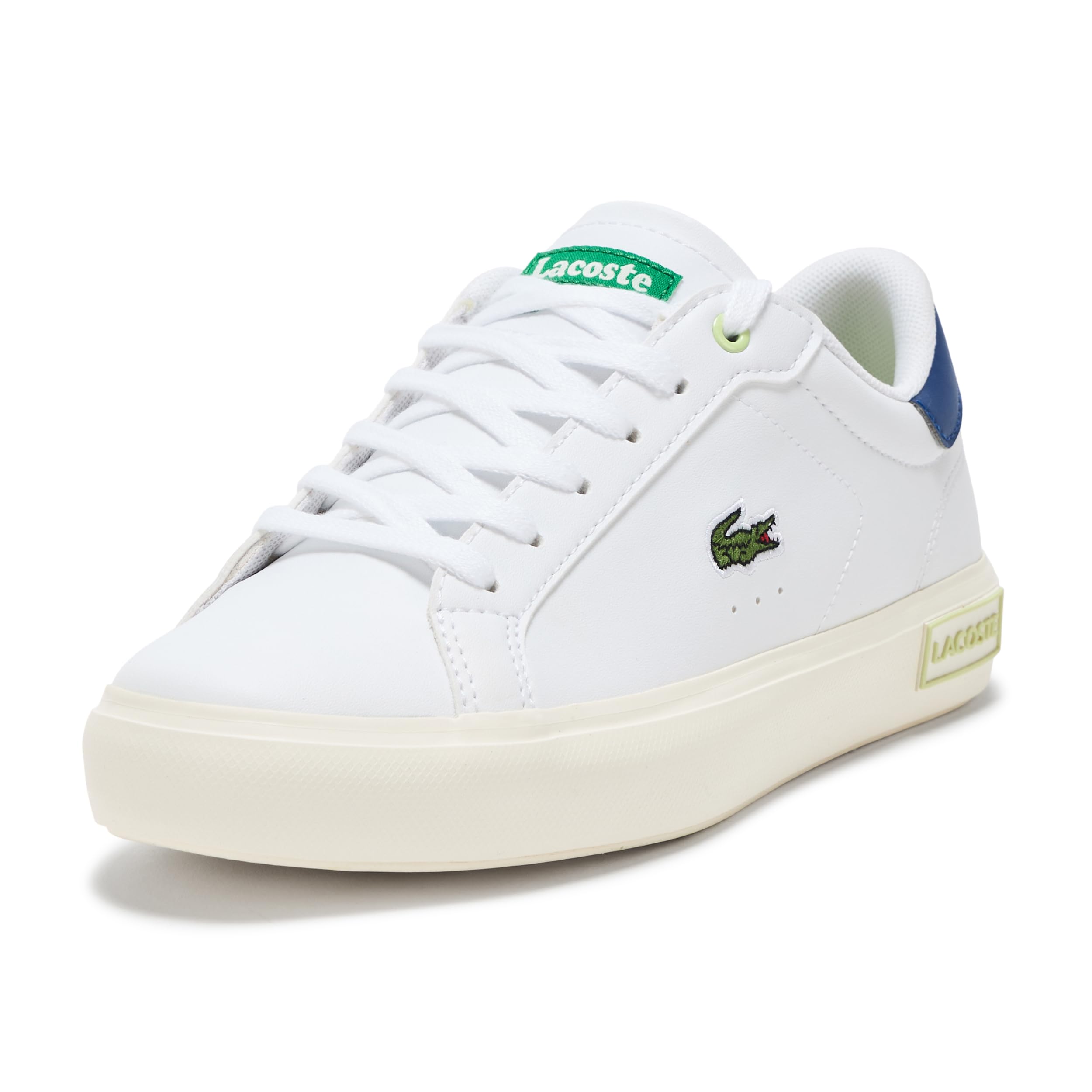 

                                                    Lacoste Junior's Powercourt Sneakers, White & Blue