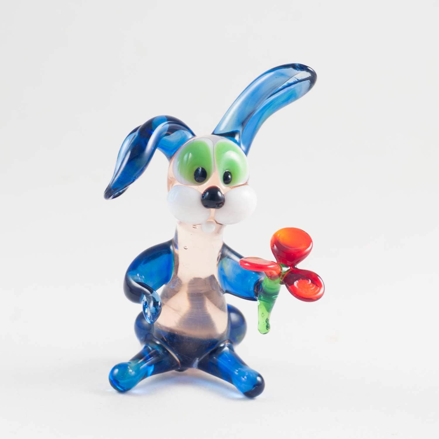 Glass Rabbit Small Figurine HandBlown Art Collectible