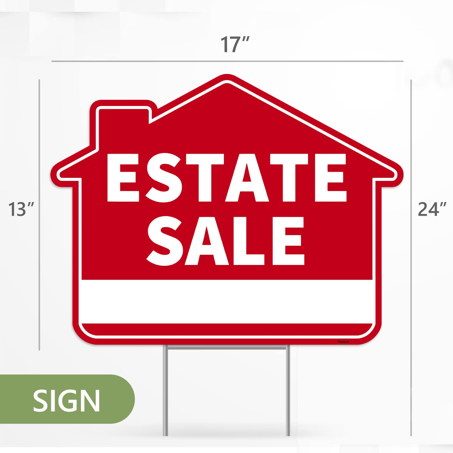 3 carteles para patio con estaca, 17 x 13 pulgadas, carteles de doble cara, plástico corrugado