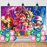 Super Bros Backdrop 5x3 Vinyl Cartoon Gane Birthday Party Supplies Photography Background Picture Photoshoot Cake Table Decor Banner Shoot Drapes Poster
