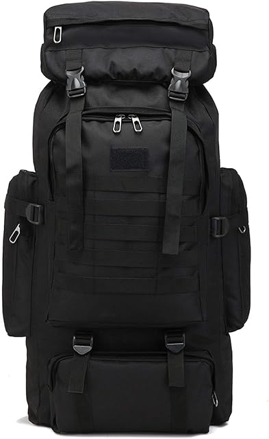Vaupan Hiking Backpack, 80L Camping Backpack with Rain Cover, Waterproof Outdoor Sport Travel Daypack Molle Rucksack for Men Women