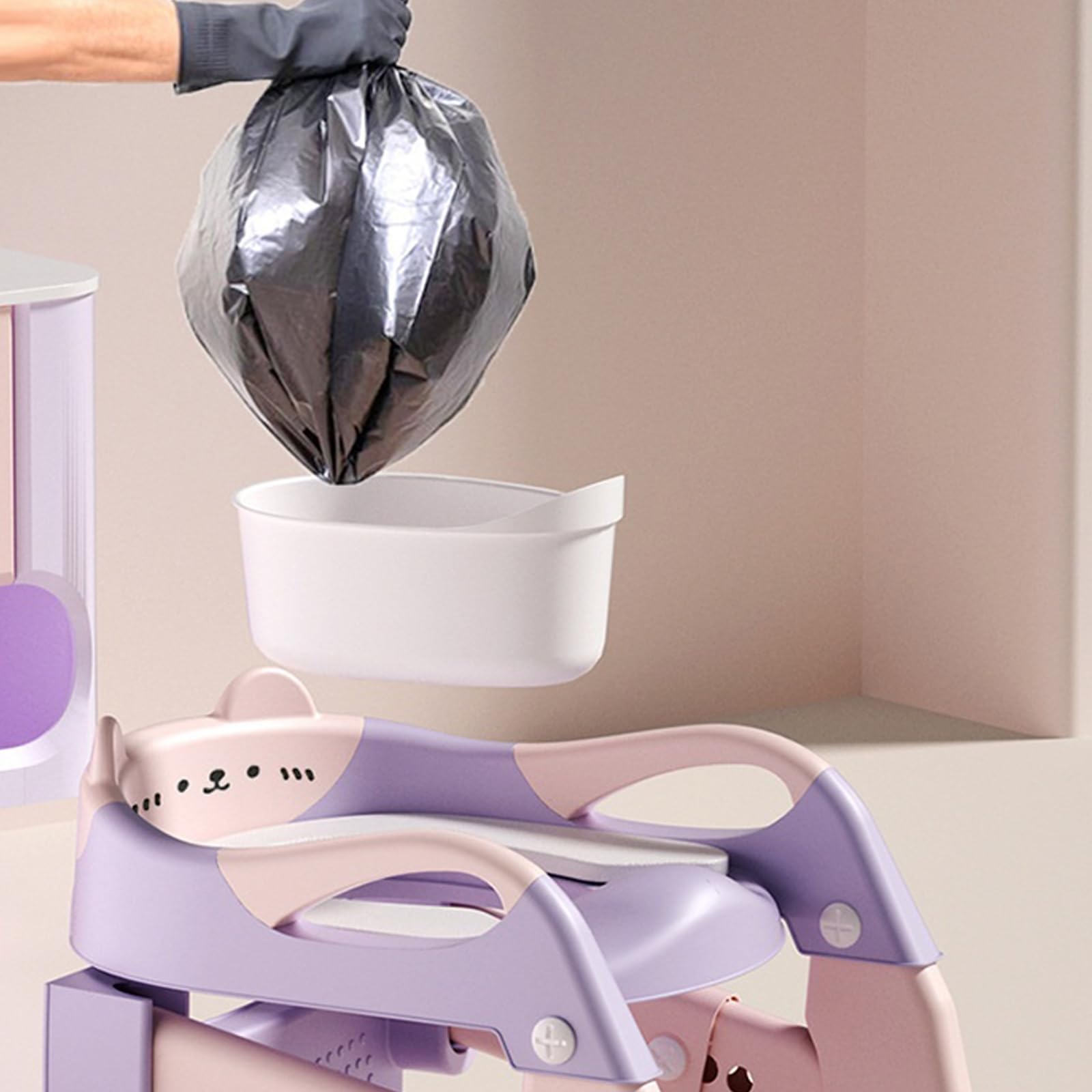 Töpfchentrainingswerkzeug mit faltbarem Design, 5 Stufen verstellbarer Töpfchentreppe für Kleinkinder und Vorschulkinder, Mehrzweck-Kindertoiletten-Konverter
