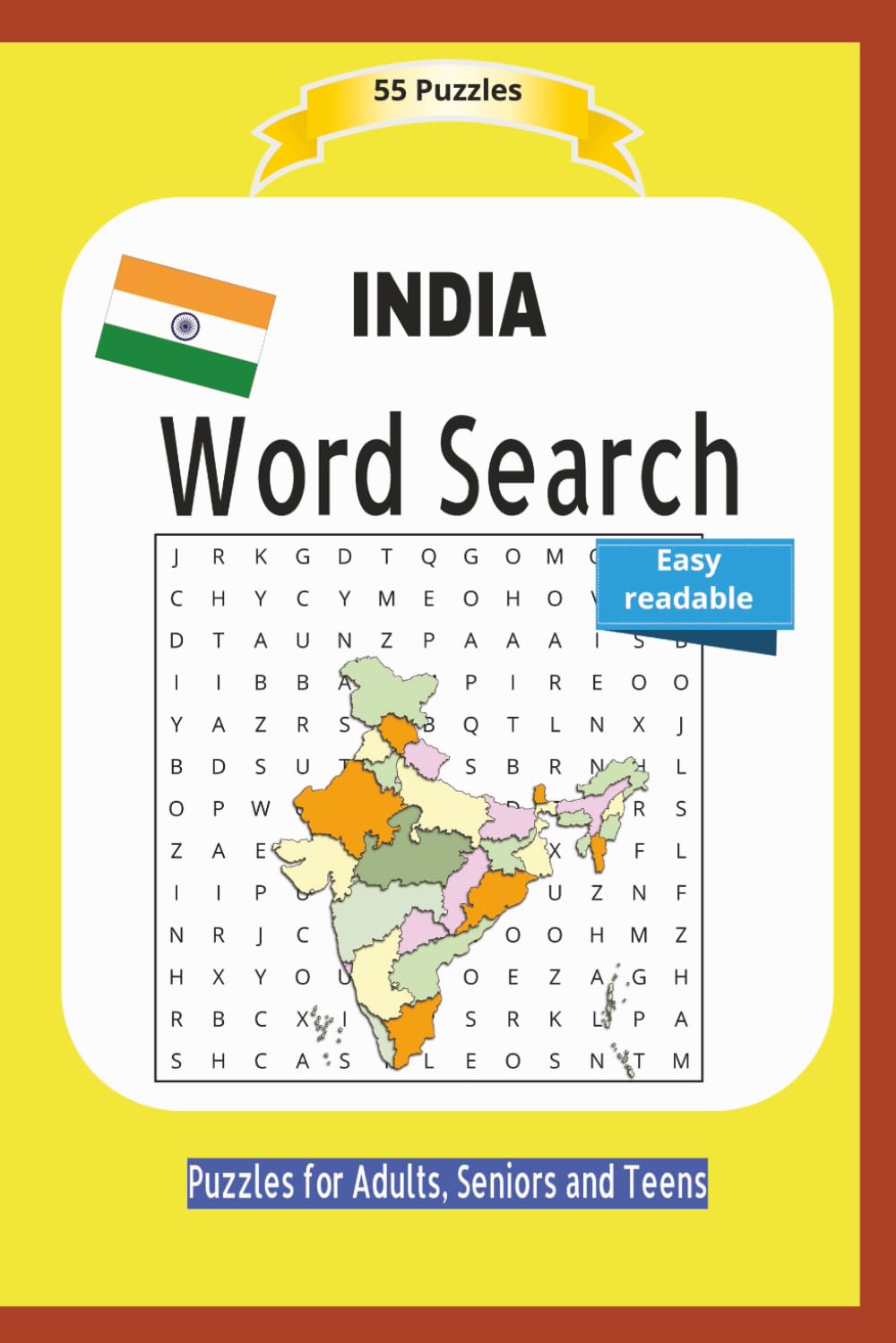 INDIA Word Search: All about the indian culture, people, geography and more ... | Easy readable | 55 Puzzles | Puzzles for Adults, Seniors and Teens | Format 6x9 | 15.24 x 22.81 cm | 110 pages