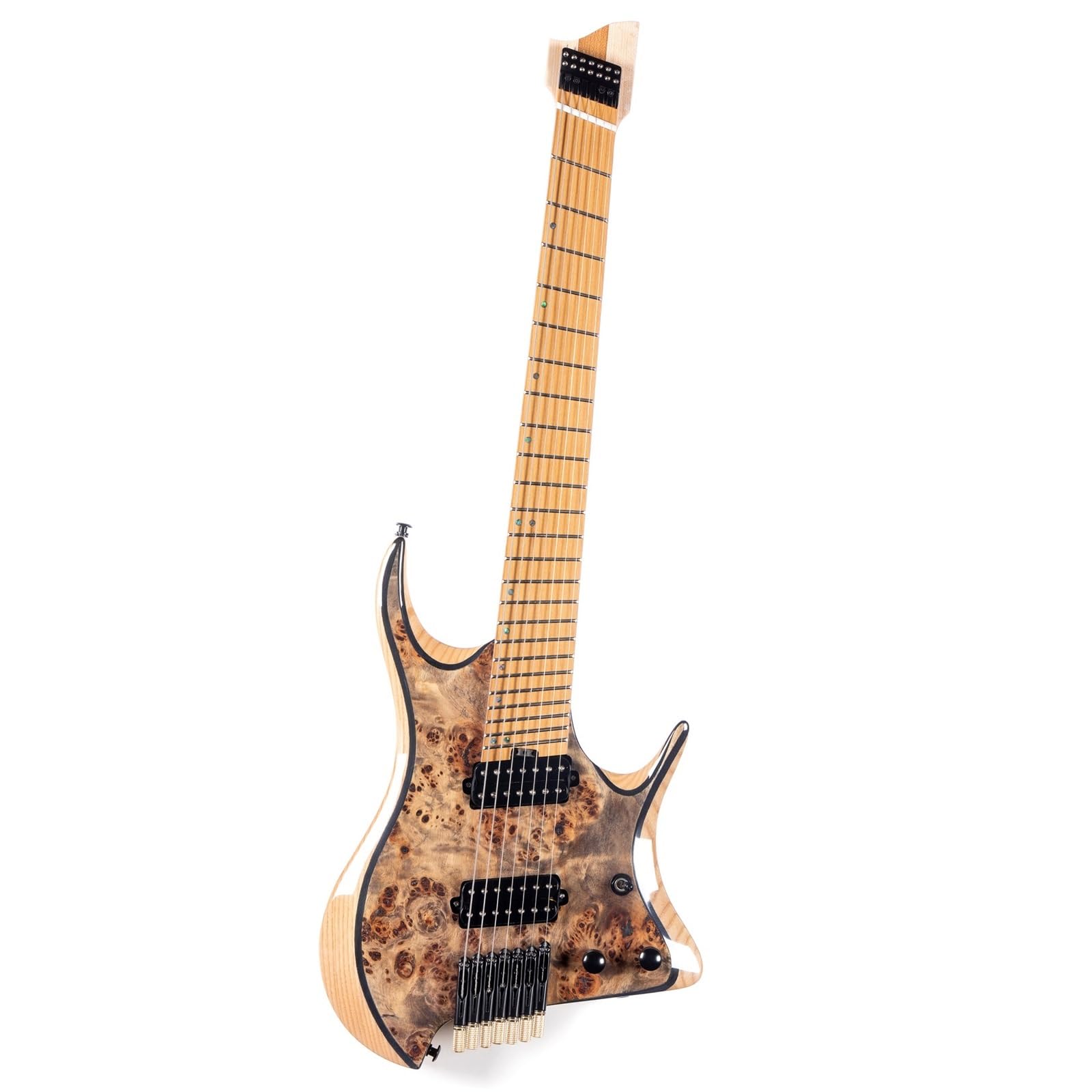 7-strunowa, 24-progowa, bezgłowa gitara elektryczna jazzowa(Brown)