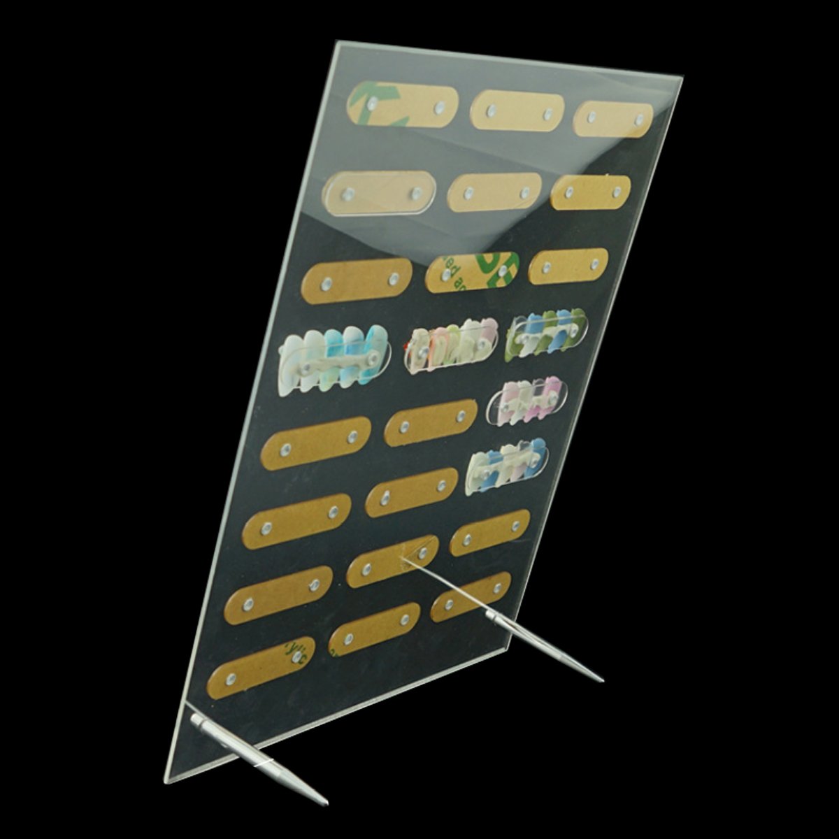 Clear Acrylic DIY Nail Art Tips Board Counter Top False Finger Nail Gel Display Stand (Clear)