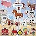 Farm Animals Gel Window Clings for Kids - Window Stickers for Toddlers, Animal Gel Clings Window Decals Kids Jelly Reusable Sticker - Home Car Plane Airplane Activities (Jesplay USA)