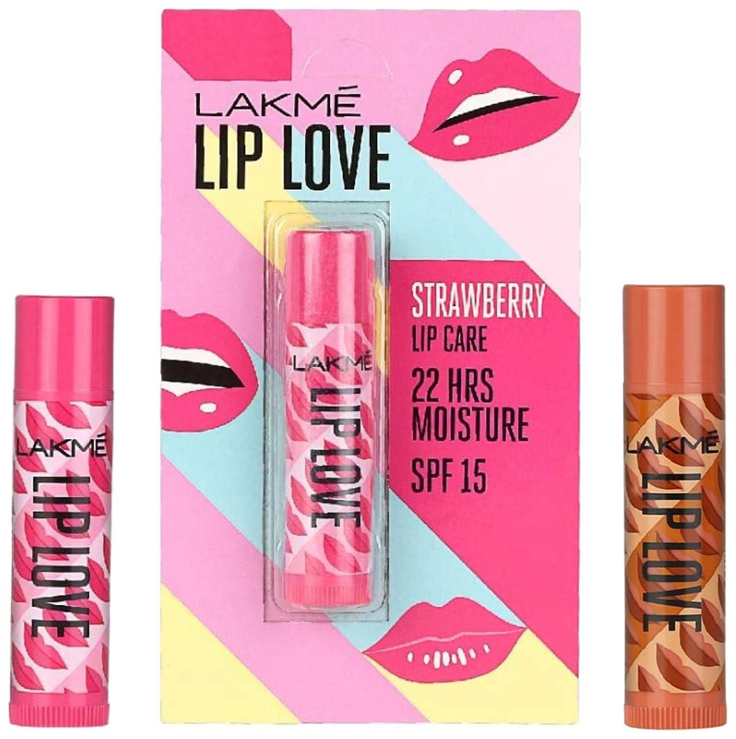 LAKMÉ Lip Love Chapstick, Caramel, 4.5G And Lakme Lip Love Chapstick, Strawberry, 4.5G-image-8