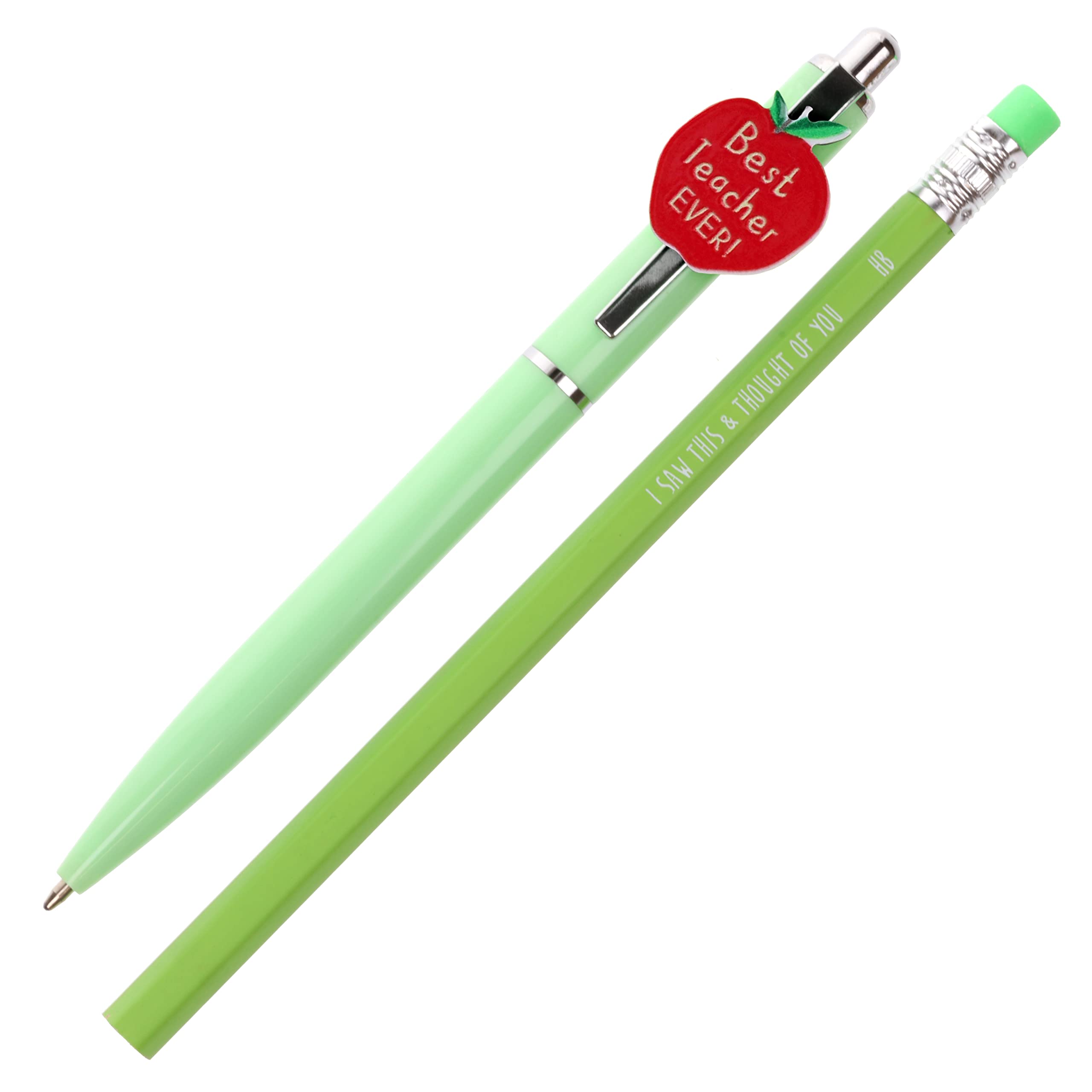 Best Teacher Ever Apple Pen and Pencil Set Kids Charm Topper School Stationary Kits Gift โ image 1