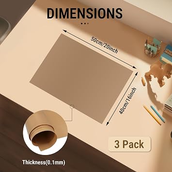 Teflon Sheets for Heat Press, Sublimation Press Paper 40x30 cm 3Pcs, Reusable Transfer Sheet Non Stick for Ironing T-Shirt Printing Thermal Mat Permanent Baking Film
