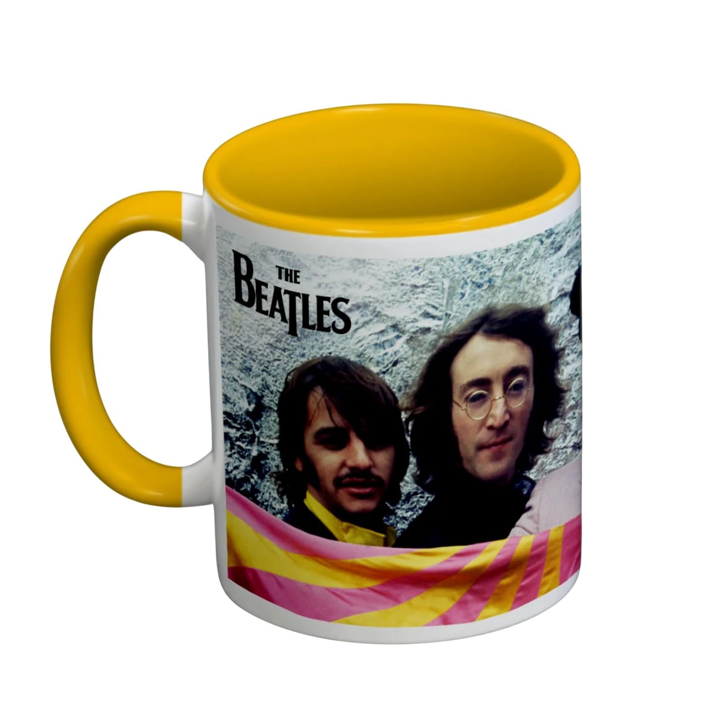 The Beatles (Pink And Yellow) Yellow Coloured Inner Mug