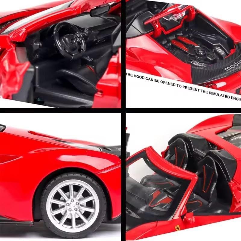 Image of VARIYA ENTERPRISE Exclusive Alloy Metal Pull Back Die-Cast Car Diecast Metal Pullback Toy Car with Openable 6 Doors,Light Music Boys Gifts Toys (1:32 Ferrari J50 - Multicolor)