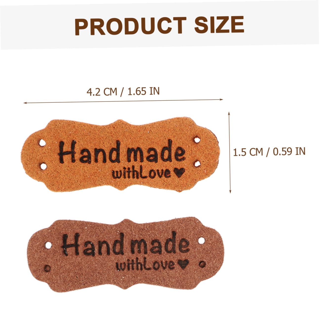 Ciieeo 300pièces Étiquettes Cuir Fait Main Diy Pour Vêtements Chapeaux Et Accessoires Étiquettes Artisanales Durables Avec Deux Jaune Chocolat Gris Peau