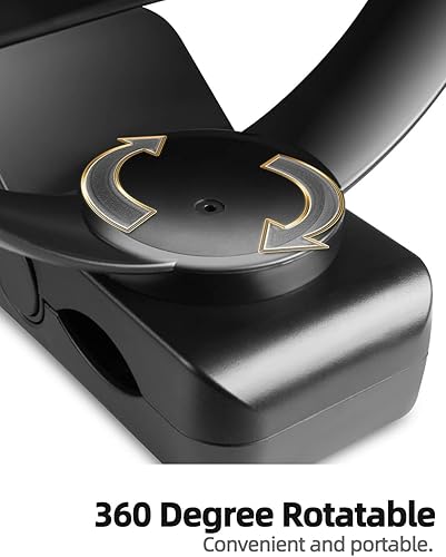 Vista 4 de Viniper Ventilador recargable con clip de 6 pulgadas, ventilador de escritorio de batería de 5000 mAh: rotación de 360° y ventilador portátil