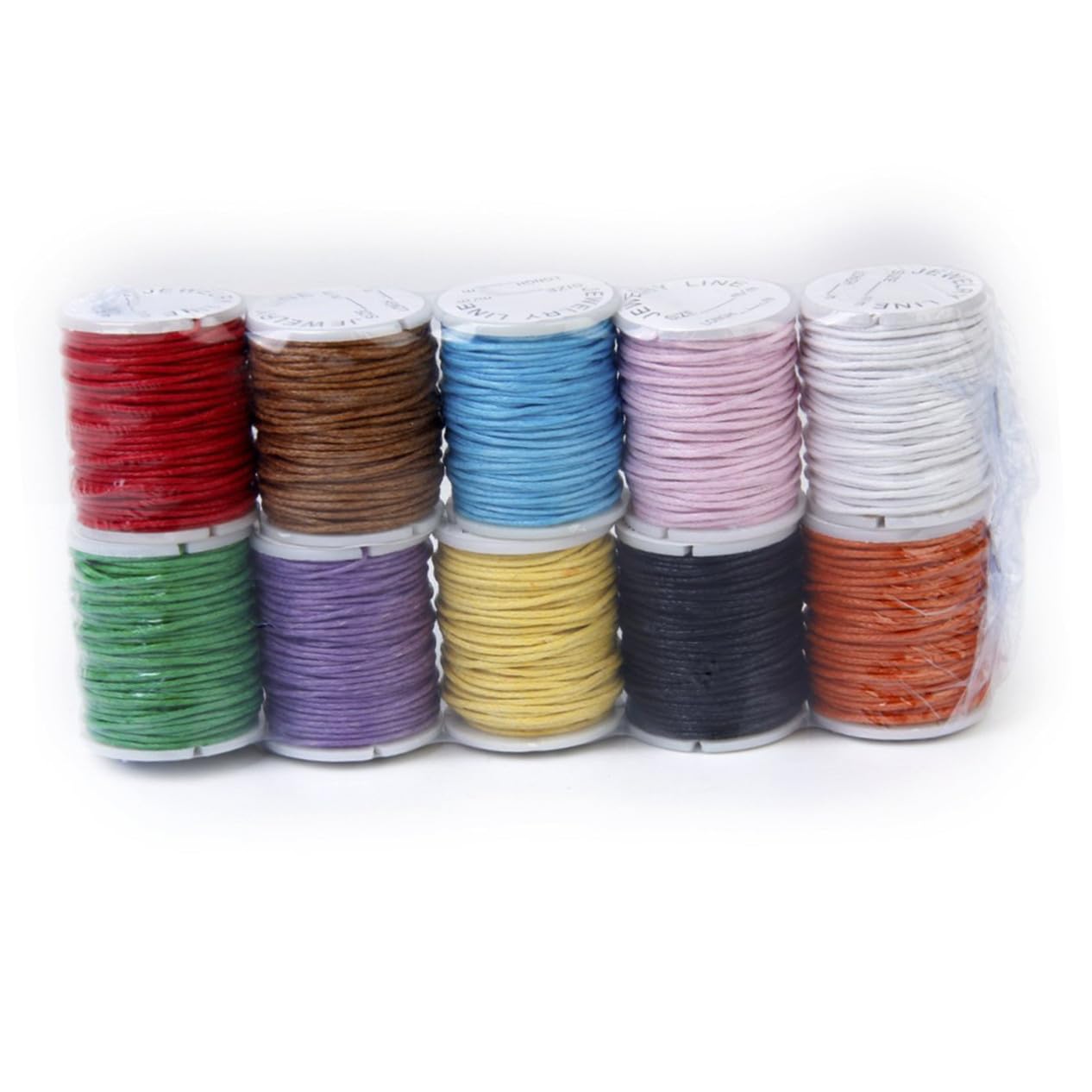 Homoyoyo 10 rollos Cuerda Encerada de Nylon para Manualidades de Hilo Resistente para Macramé Pulseras y Collares de Joyería Artesanal Color Aleatorio Color Aleatorio