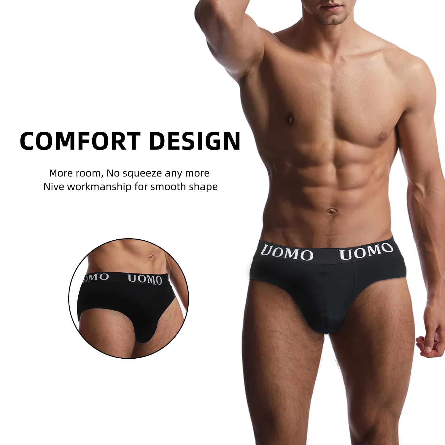 Poligono Slip Uomo, Mutande Maschili, Intimo Cotone Tessuto Morbido, Underwear Vita Bassa, Pacco da 6, Colori Assortiti, Bianco, Nero, Grigio, Blu