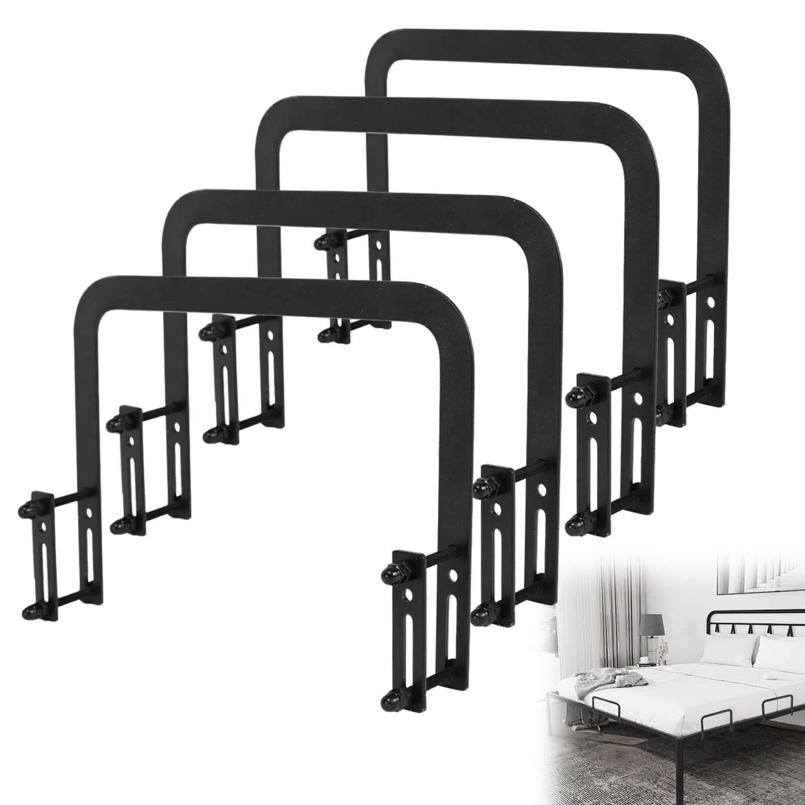 Rioychan Mattress Slide Stopper Keep Bed from Sliding, Non-Slip Mattress Holder Gripper Retainer Bart o Prevent Sliding for Metal Bed Frame - 4 PCS