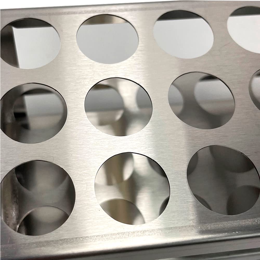 KENZIUM - 2 x Portaprovette | 50 Fori | Per Tubi di Diametro Inferiore o Uguale a 17 mm | Plastica Polistirolo | Ideale per Laboratorio e Scuola
