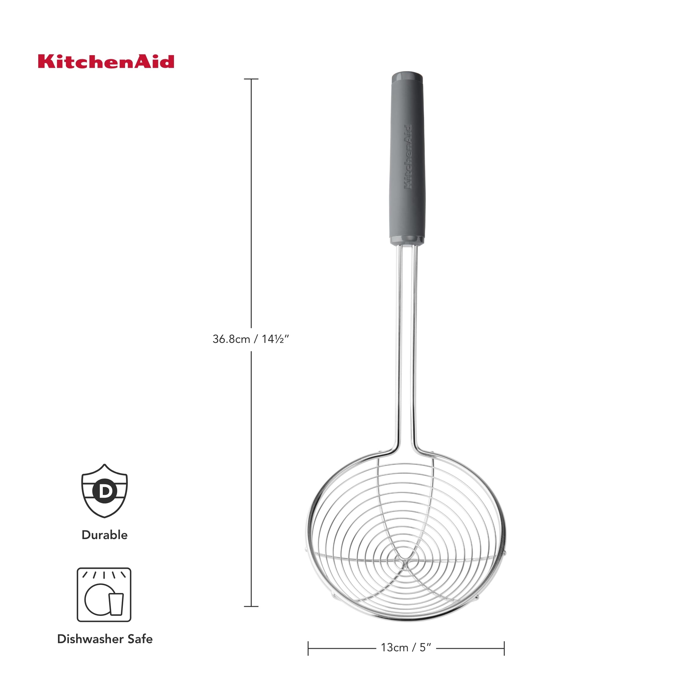 KitchenAid Soft Grip Skimmer - Charcoal Grey, Multicoloured, Talla Única - Image 2