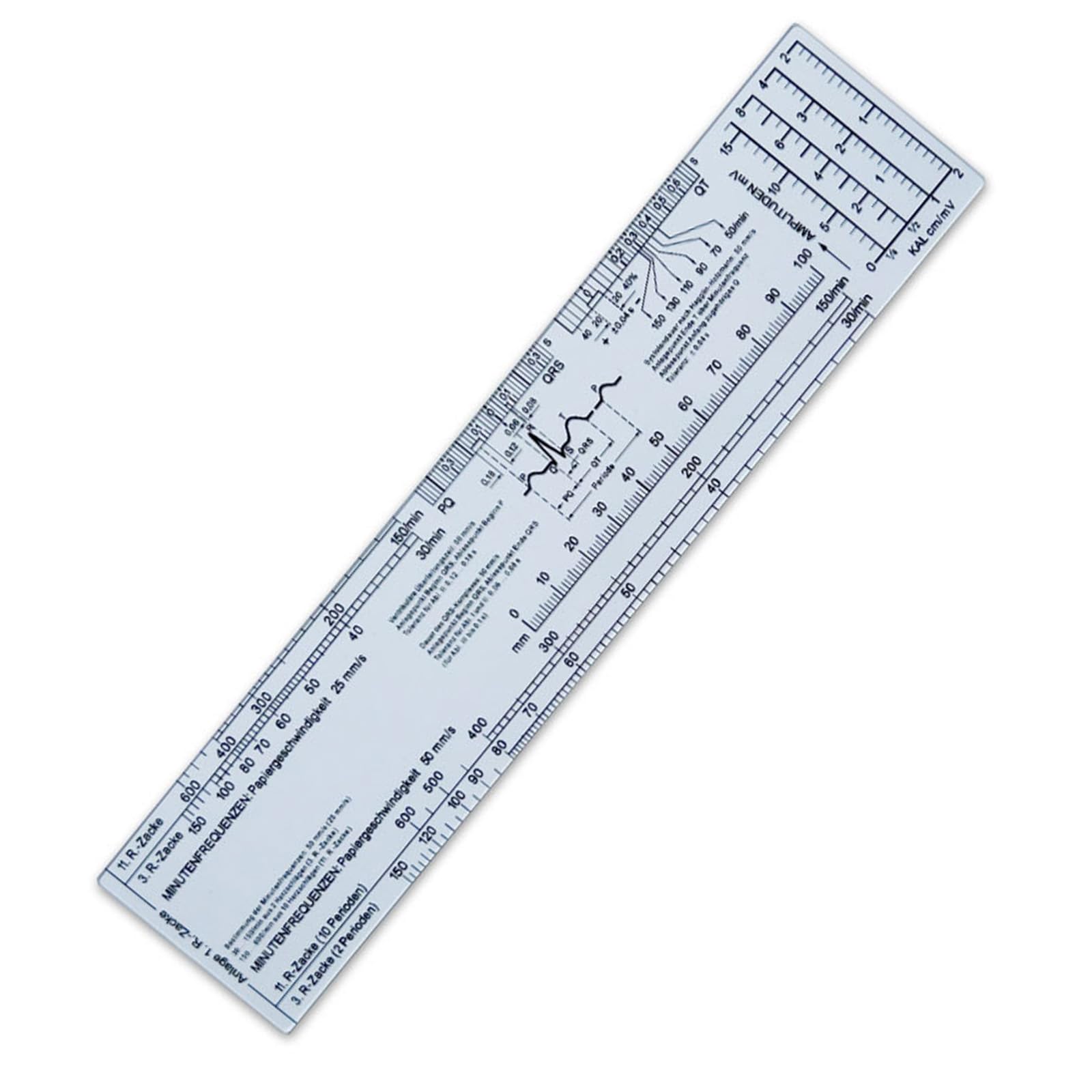 Ljmyy Heart Rate Scale Ruler Heart Rate Measuring Tool Caliper for Interpretation, Electrocardiogram Ruler Measuring Ruler