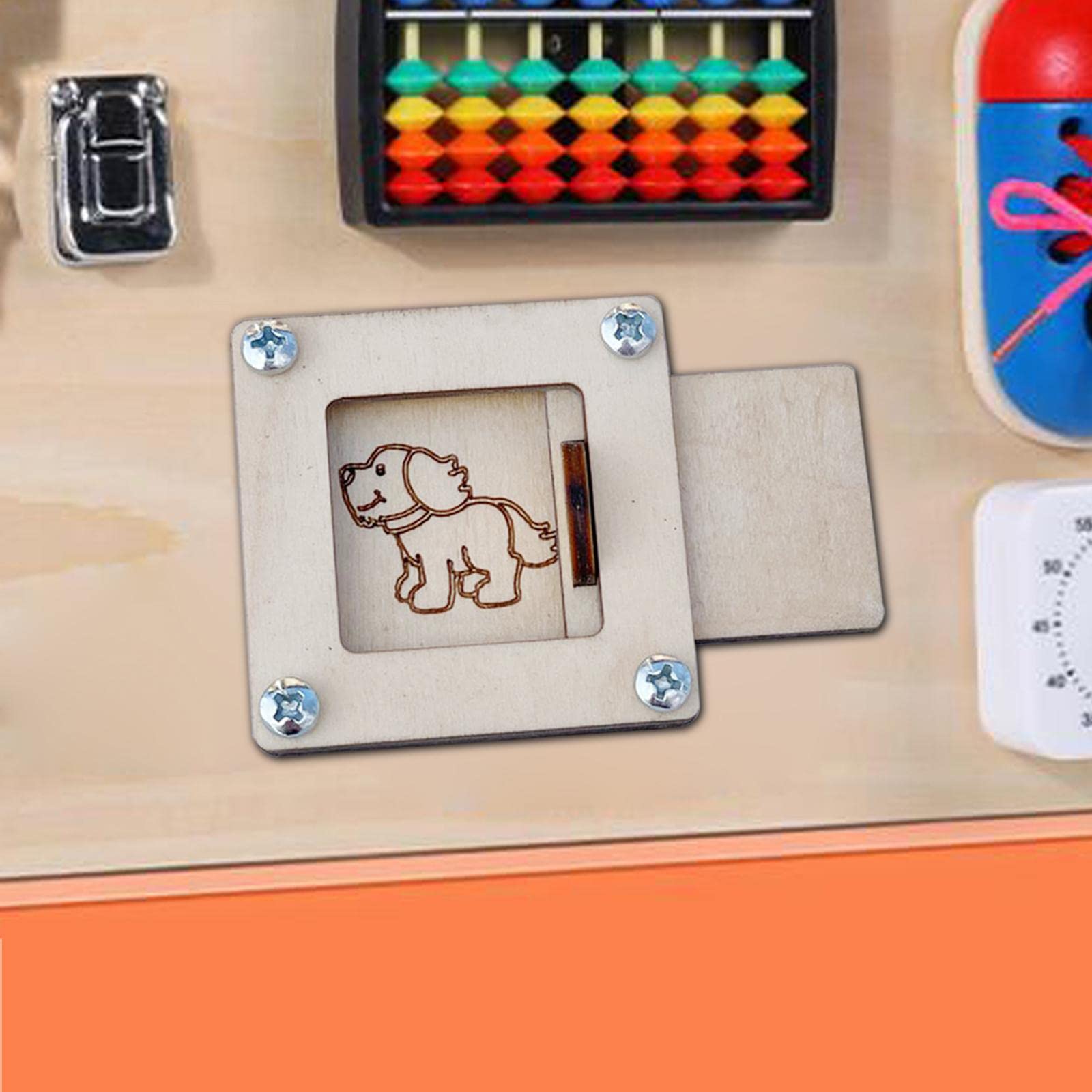 DuskHaven 2x Busy Board Matériel de Bricolage Activités D'apprentissage Portables Tableau D'activités pour Enfants, Porte