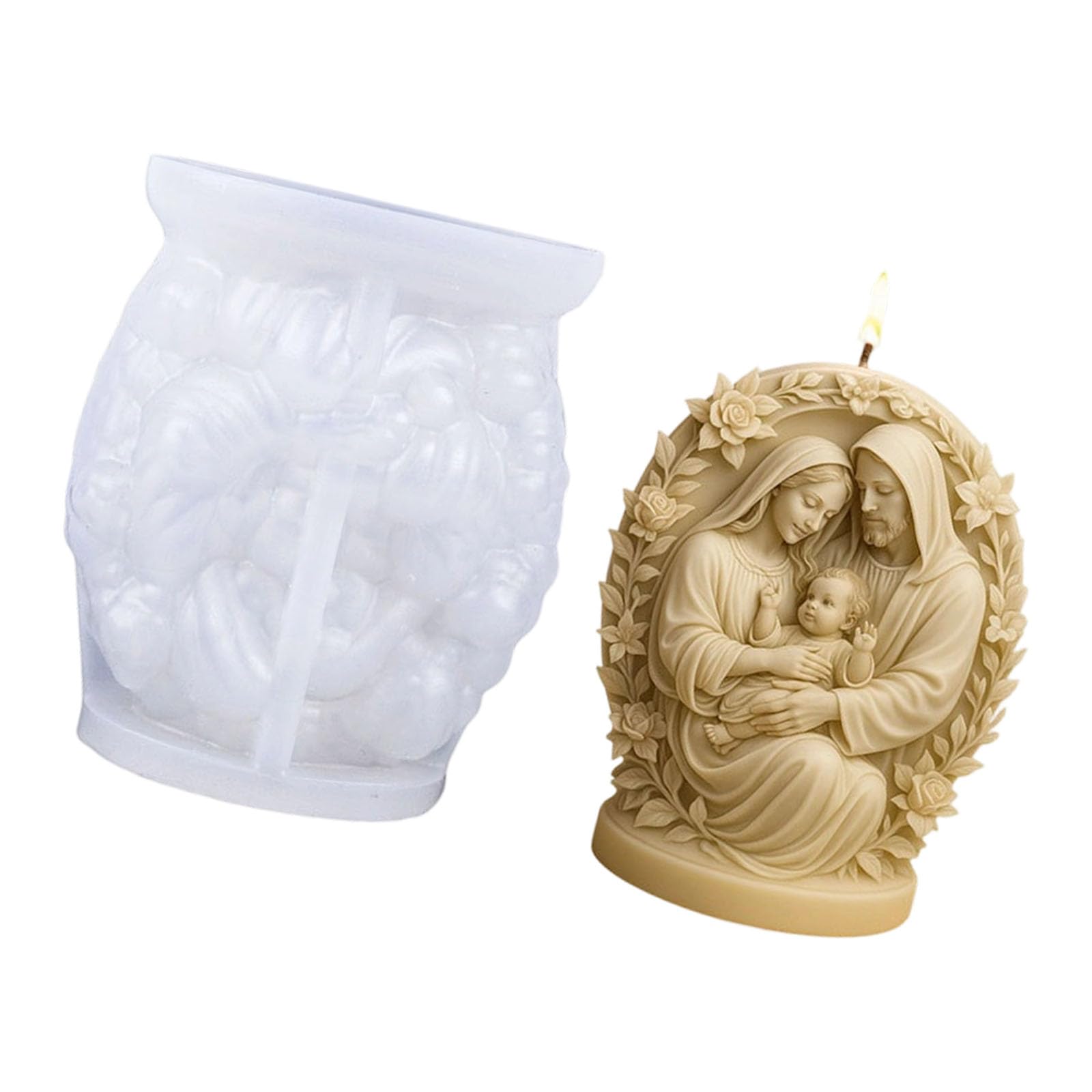 COOLHOOD Silicone Figurine Casting Mold for Resin Plaster Wax, Flexible Single Cavity Mold for Home Statue Projects Figurine Casting Silicone Statue Resin Plaster Wax Craft Easy Release Relief Home