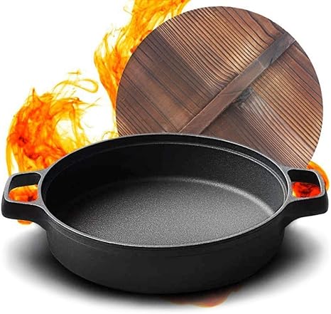 Amazon Co Jp 鋳鉄鍋鍋昔ながらの鍋両耳ガス鋳鉄鍋厚鋳鉄家庭用鍋目玉焼き鋳鉄鍋 33cm ホーム キッチン