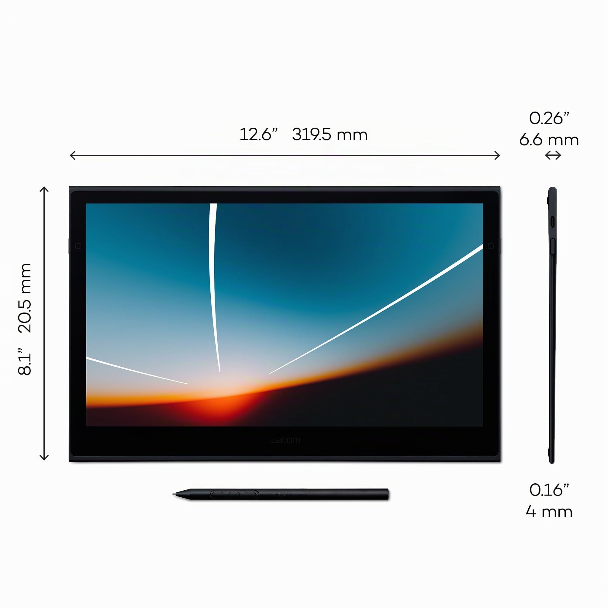 Wacom Tavoletta grafica 13.3 pollici Nero, 2048 livelli, USB, GRAPHIC_TABLET, Penna digitale, Computer portatile, Desktop, Tablet