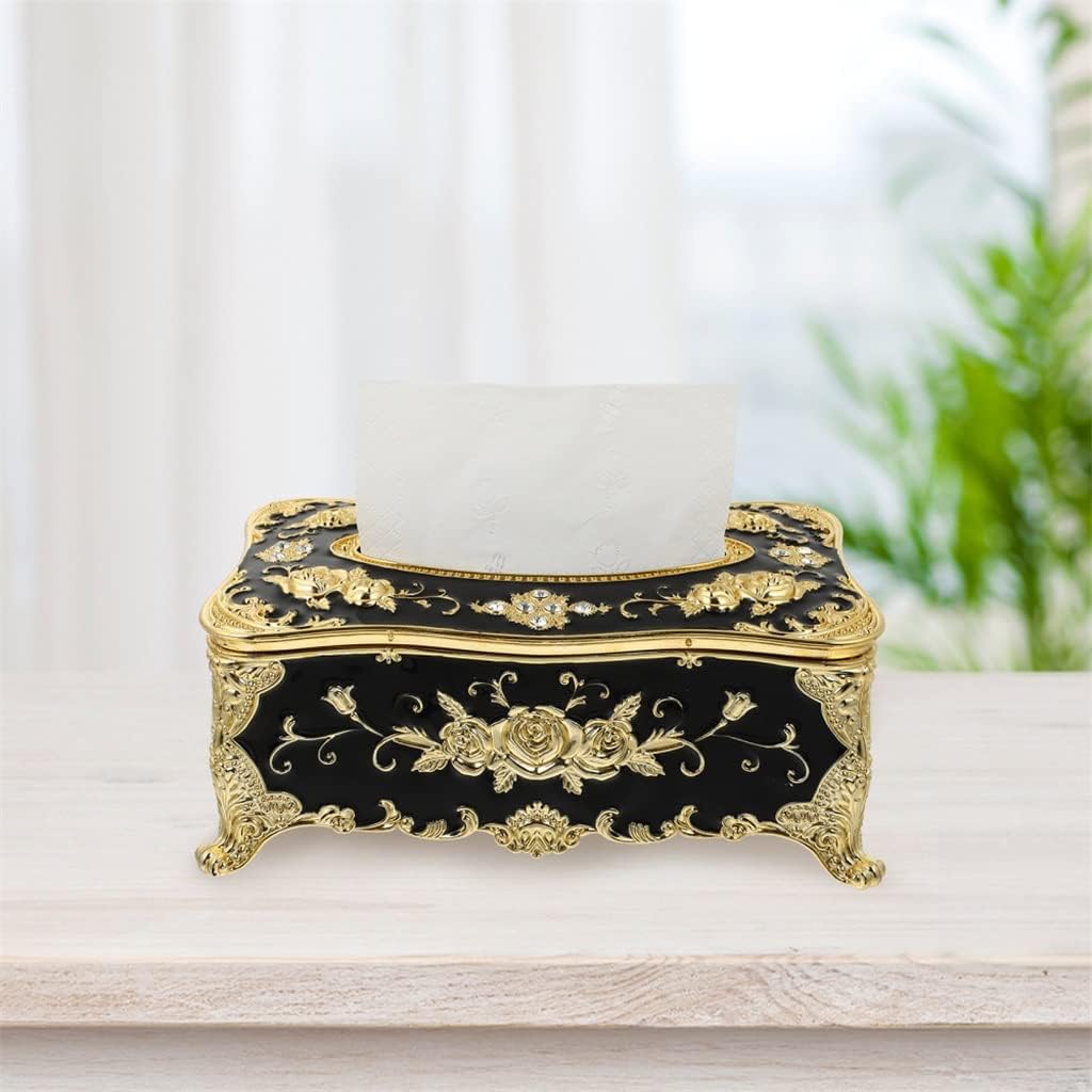 Luxury European Style Acrylic Tissue Box Napkin Case Holder Box Paper Rack Home Office Table Decoration (Color : Gold Size : 8.65 * 4.72 * 3.34cm) (Gold 22.00 * 12.00 * 8.50cm) image 3