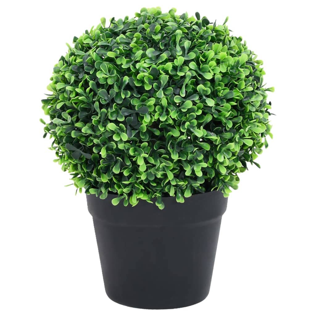 vidaXL 2 Set Artificial Boxwood Plants with Pots - 12.6
