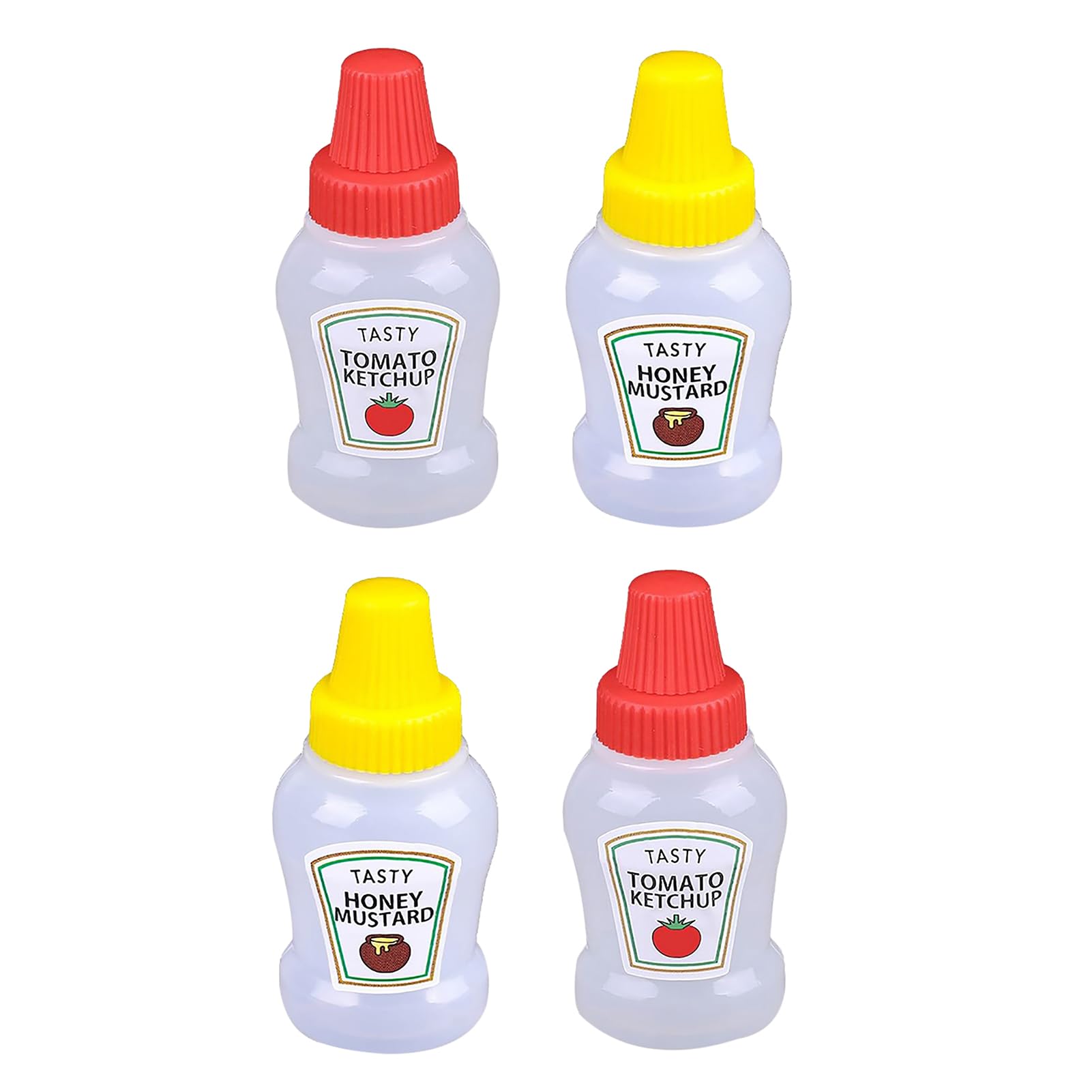 Zceplem Squeeze Bottles, 25Ml Ketchup Bottle, Salad Dressing Container For Lunch, Sauce Bottles Squeeze Containers Bottle Portable Condiments Jars For School (4)