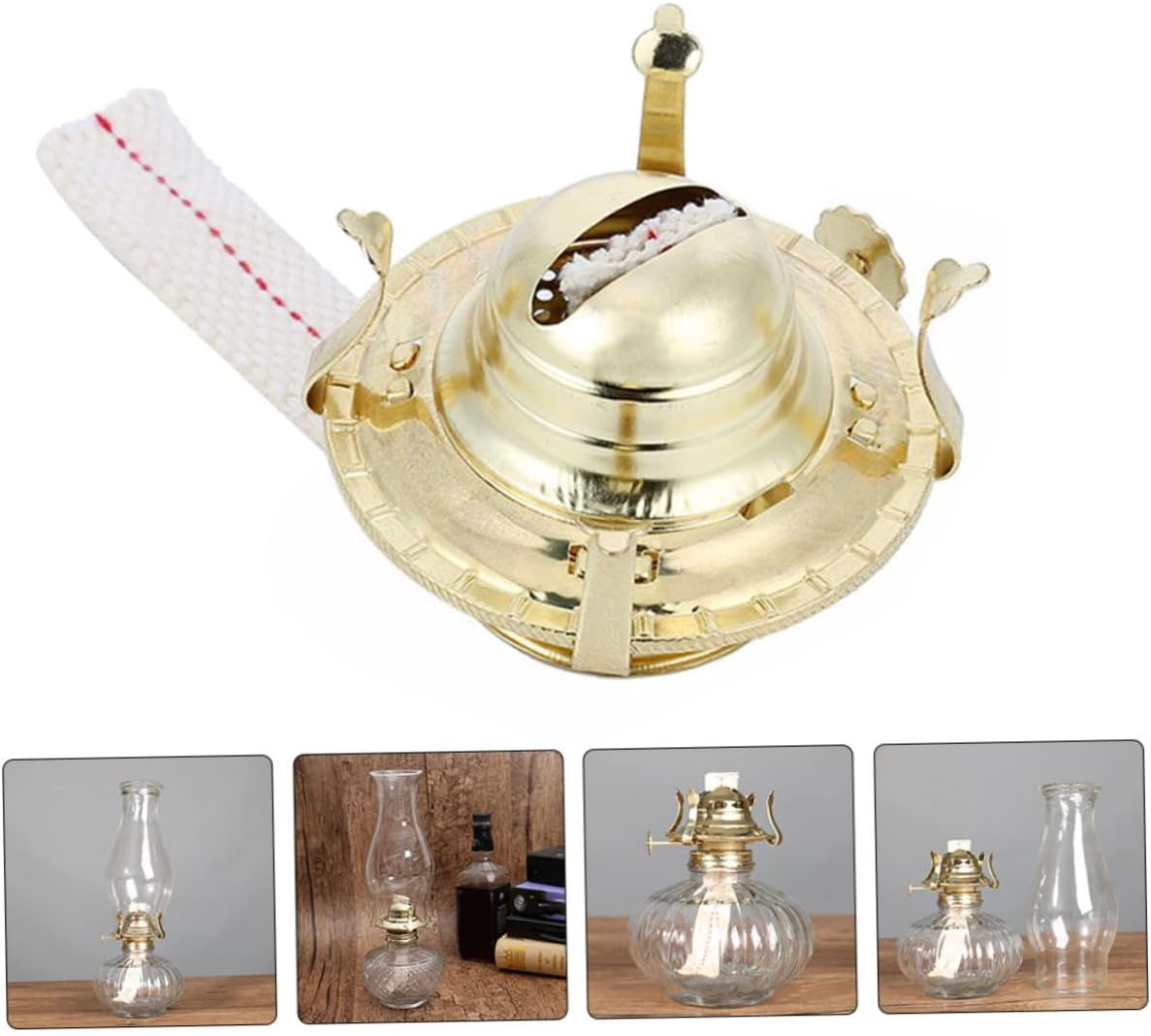 Zerodeko 1Set Vintage Kerosene Lamp Replacement Burner with Wick Holder for Antique Oil Lamp Restoration and for Long Term Use