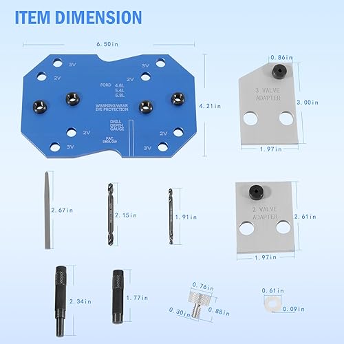 Miniatura 6 de 68500 Plantilla de taladro colector para motores Ford 2V y 3V Triton (4.6L, 5.4L y 6.8L)