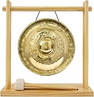 Vista 1 de Gongs de pezón dorado tailandés en soportes, incluye gong, tu elección de soporte y maza/tono brillante transparente/gong fabricado en Tailandia