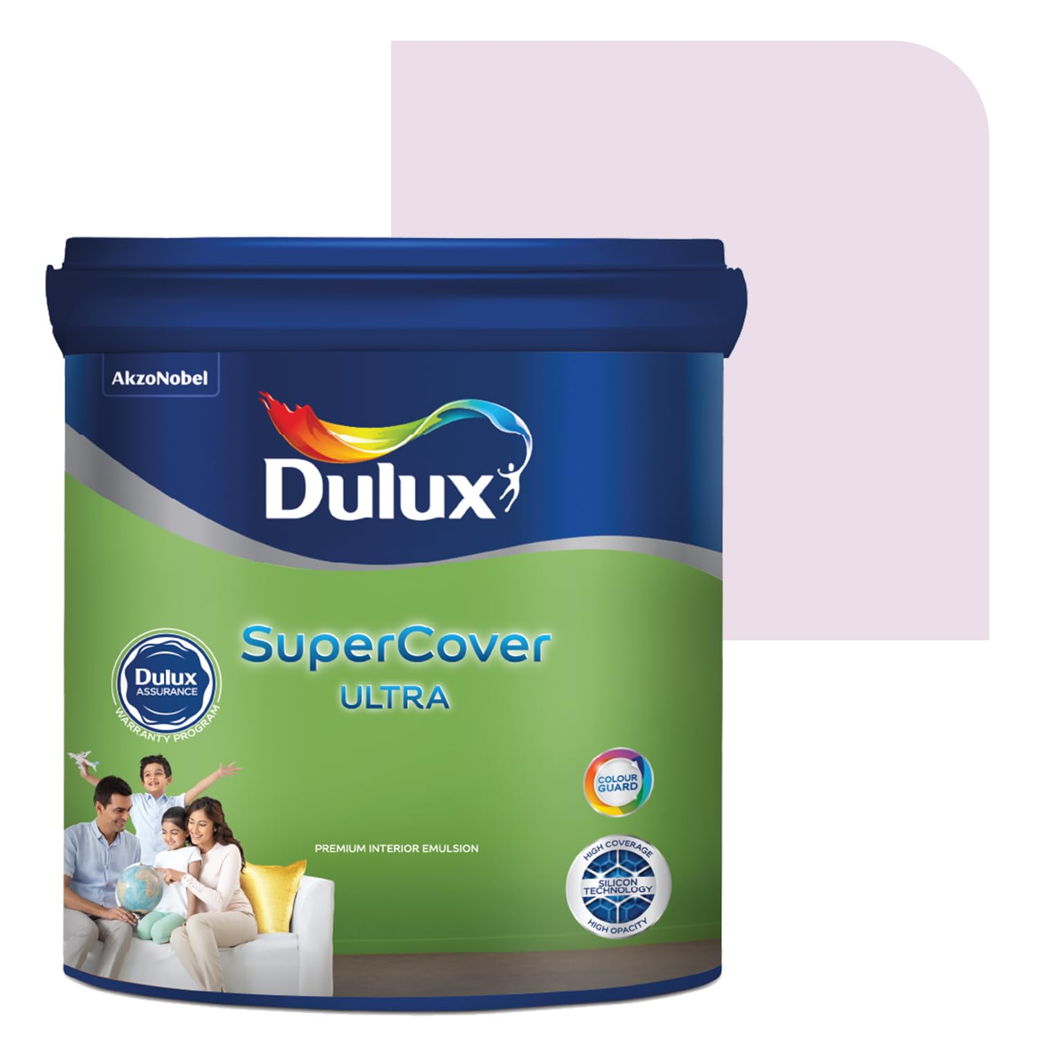 Dulux SuperCover Ultra - Premium Interior Emulsion Paint For Walls and Ceilings | Smooth Matte Finish | Durable, Long-Lasting Paint with Extra Coverage, Purple (1L, Fleur de Lis, 4 Years Warranty)