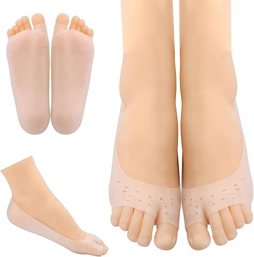 Miniatura 4 de Tbestmax 12 calcetines de gel de silicona para pies secos agrietados, tacones para mujeres, calcetines de día y noche, W4-10  M5-8