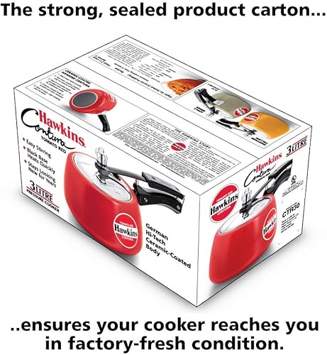 Miniatura 4 de olla de presión Hawkins Contura con revestimiento de cerámica Rojo