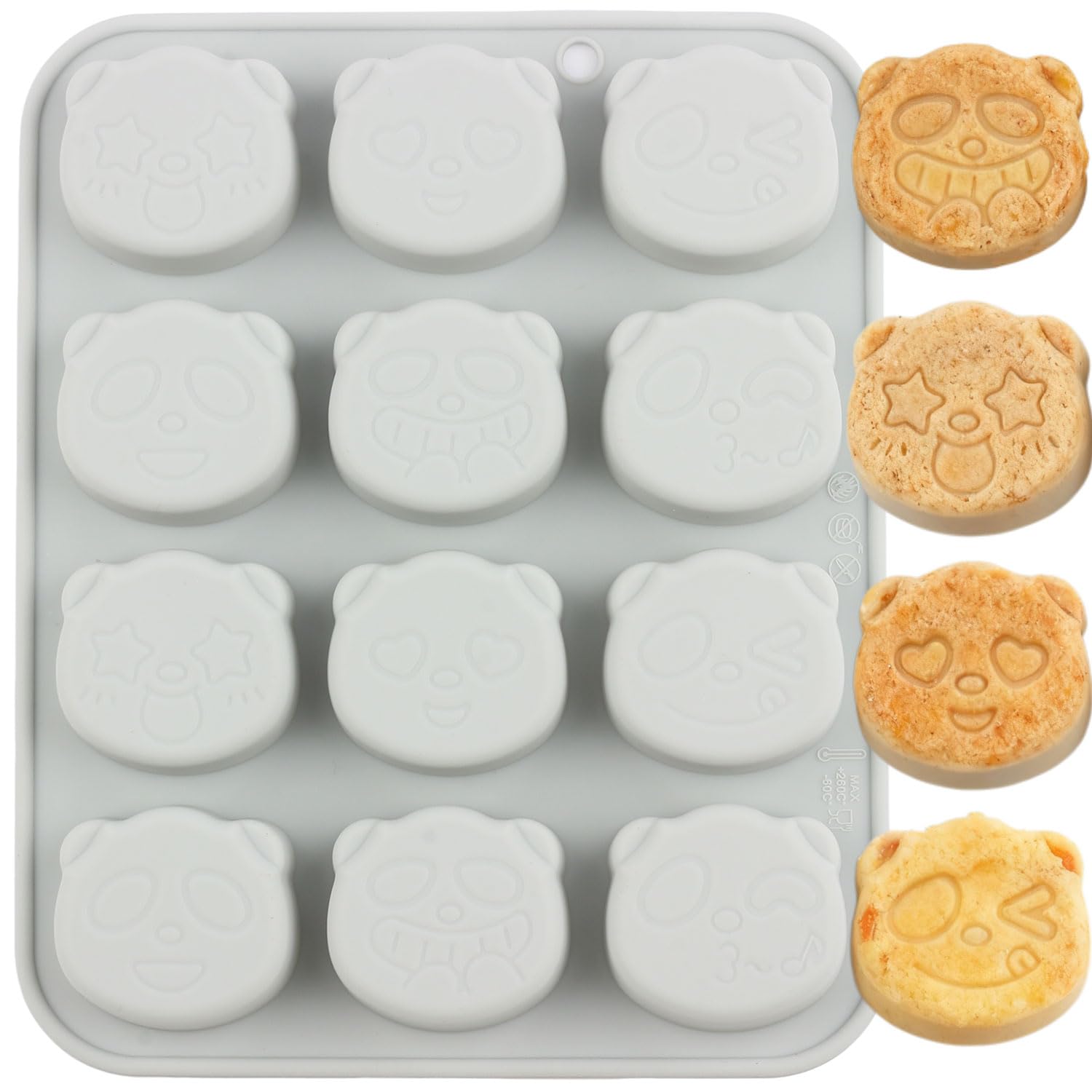12 Cavity Panda Silicone Candy Molds For Candy Chocolate Baking Cake Decoration