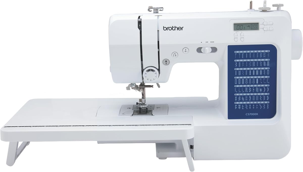 Pantalla LCD para máquina de coser y acolchar Brother CS7000X | 70 puntadas incorporadas, pantalla LCD, mesa ancha, 10 pies incluidos